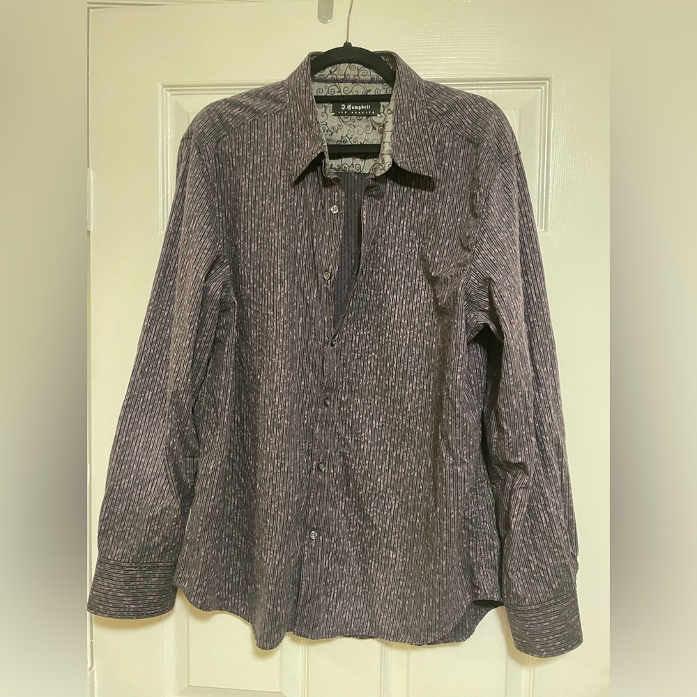 J Campbell Shirt Mens XL Black Logo Embroidered Long Sleeve